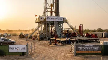 Oil and gas drilling site representing intangible drilling cost investment partnership