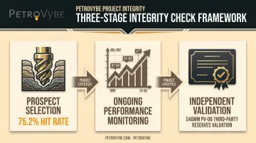 PetroVybe three-stage integrity check process across a project lifecycle