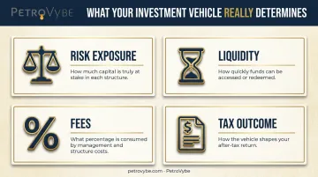 Four key factors shaped by investment vehicle choice diagram