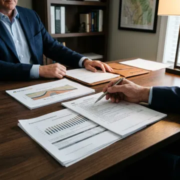 Investor reviewing PetroVybe project documents
