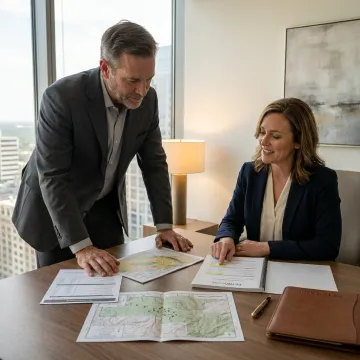 Investor reviewing private energy investment documents