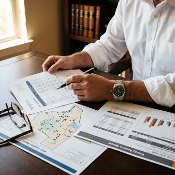 Investor reviewing natural gas development diligence materials