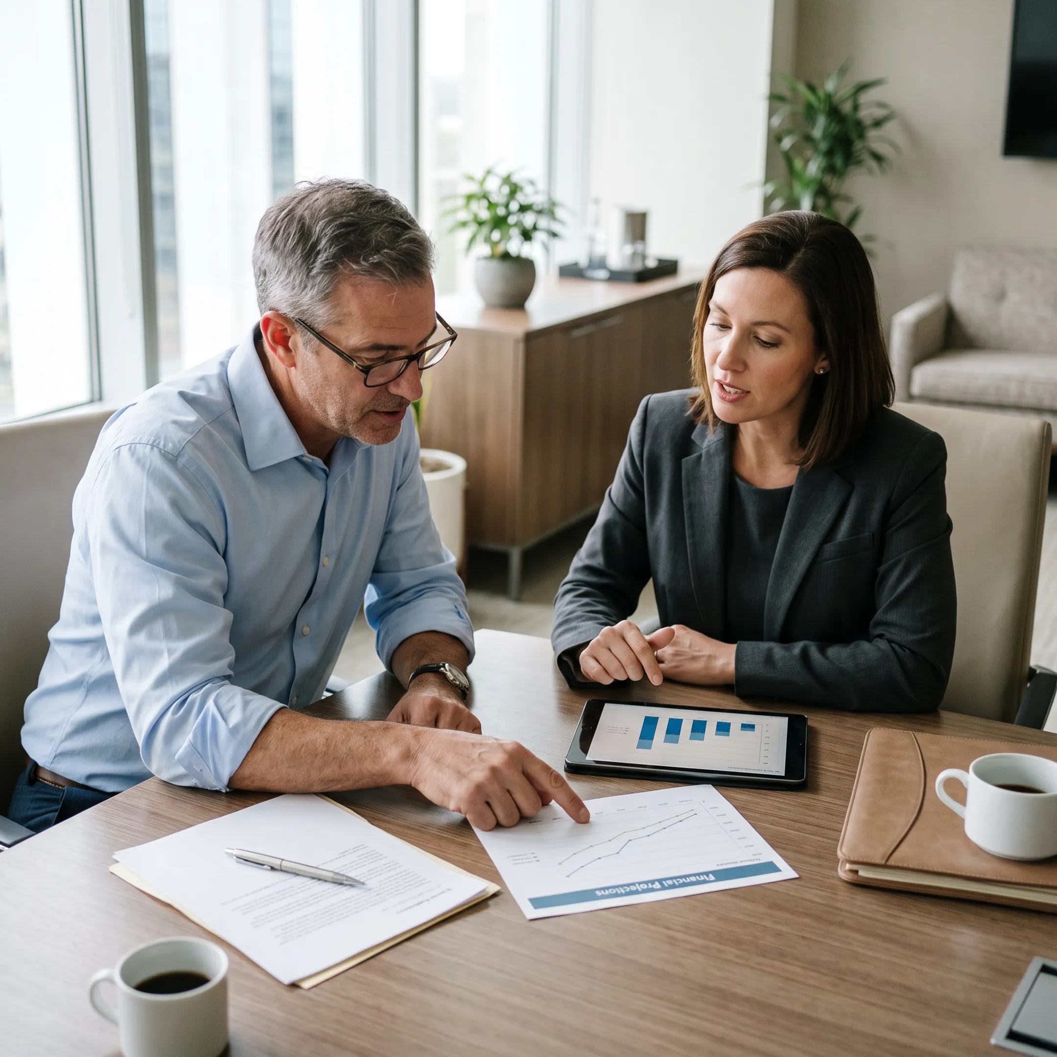 Physician reviewing tax-aware investment documents