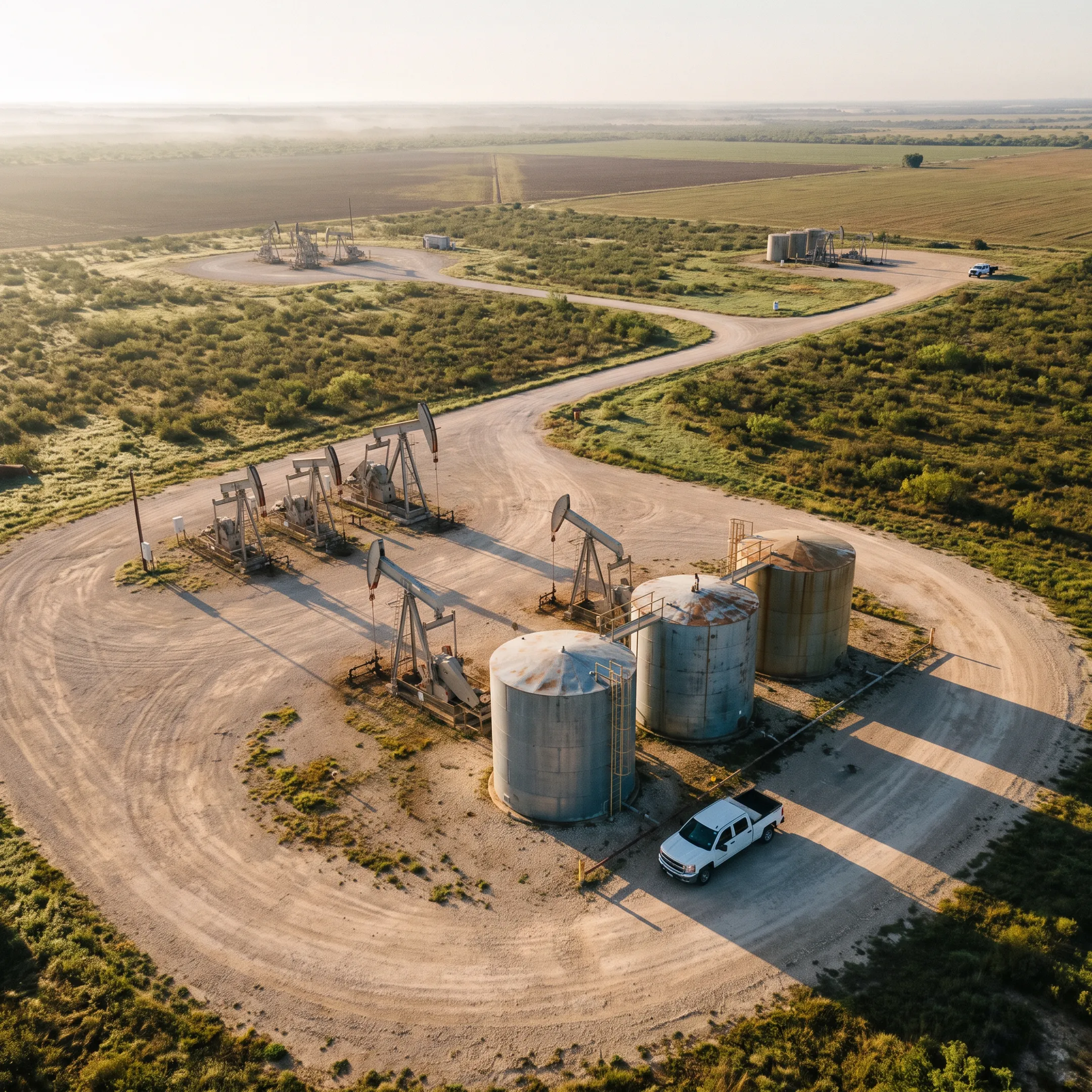 Oil and gas production site in the Gulf Coast Basin