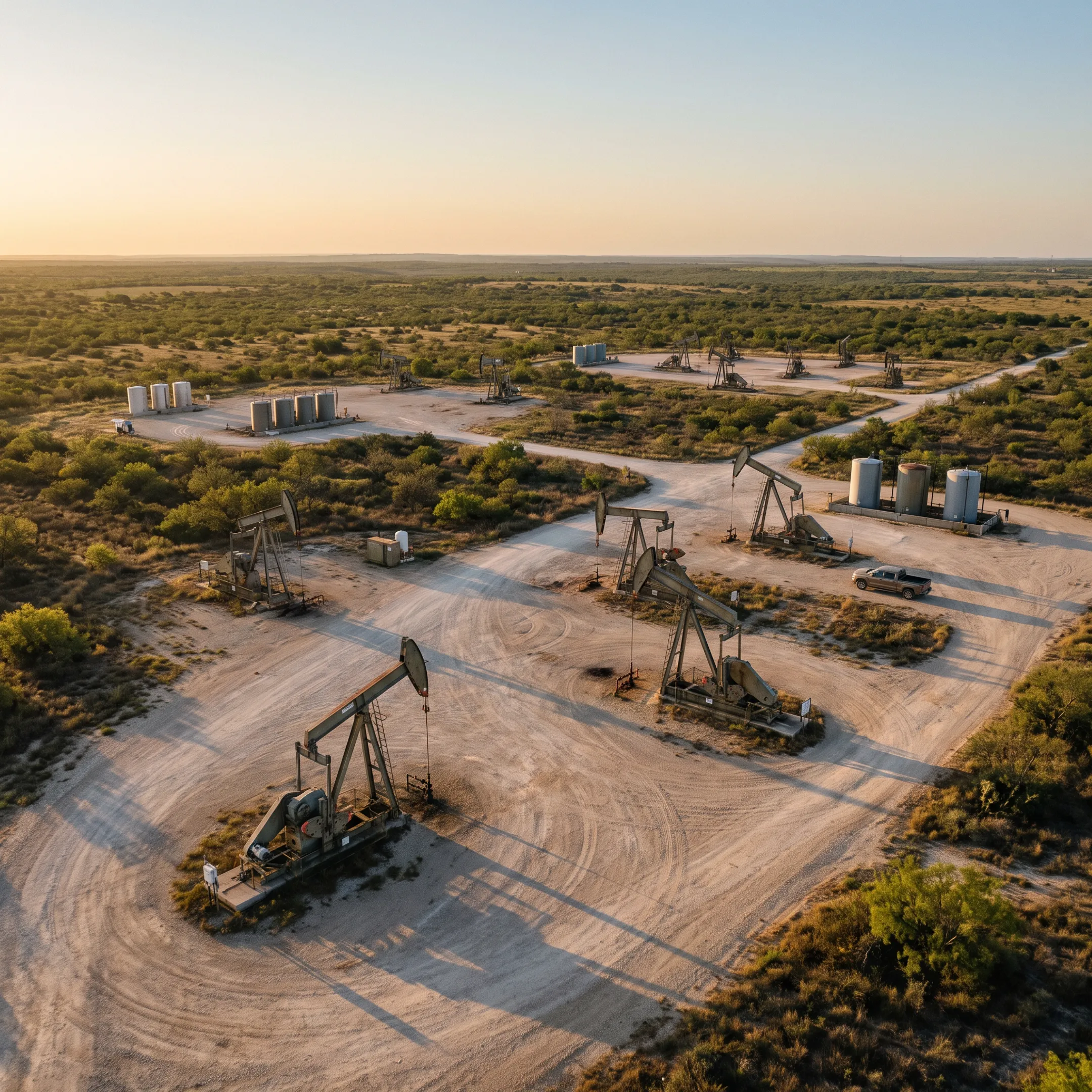 Texas oil and natural gas production site