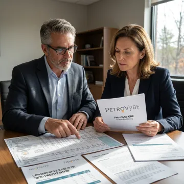Investor reviewing natural gas investment documents