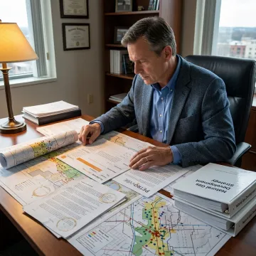Investor reviewing natural gas development strategy