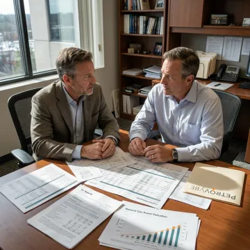 Investor reviewing capital planning documents