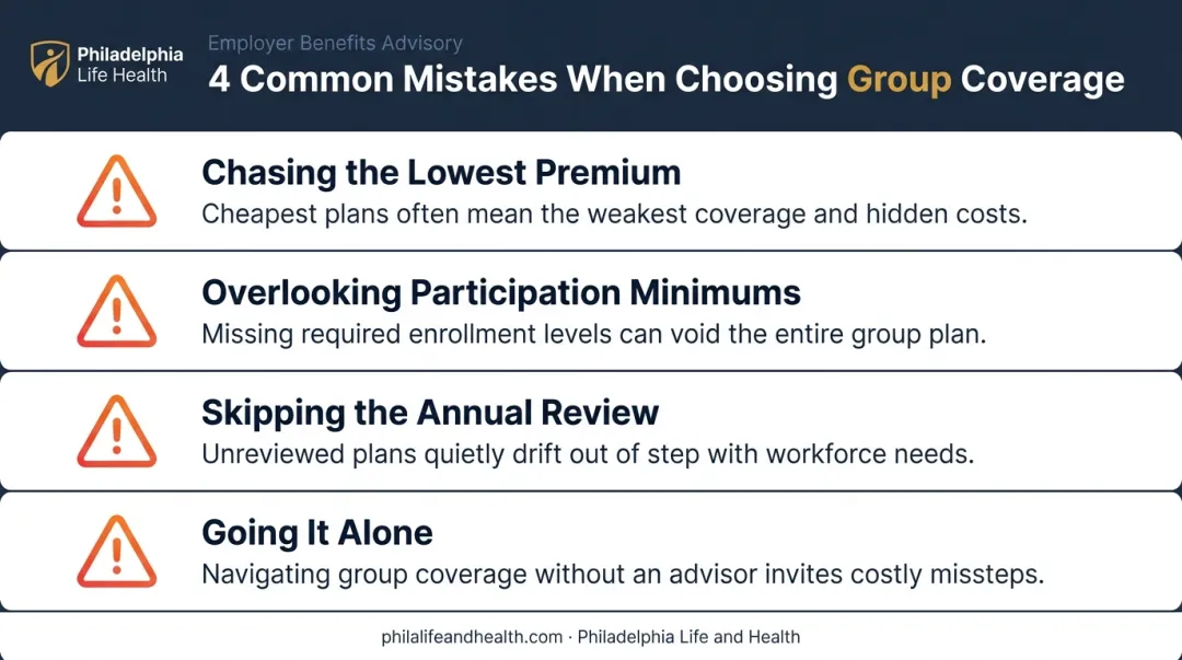 4 common mistakes small businesses make selecting group health insurance
