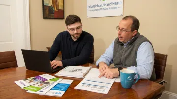 Independent Medicare advisor consulting with client on plan options