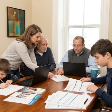 Advisor reviewing health insurance options with a New Jersey family