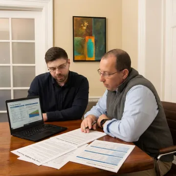 Professional reviewing long term disability insurance options