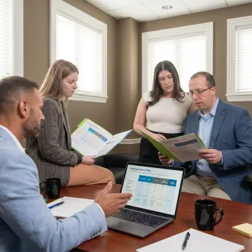 Benefits advisor explaining a dental plan to a small business owner