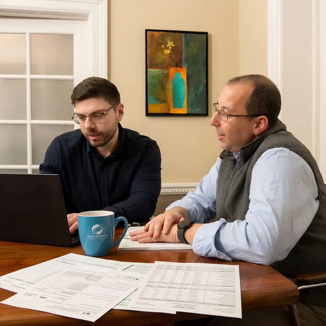 Advisor helping a small business owner review payroll