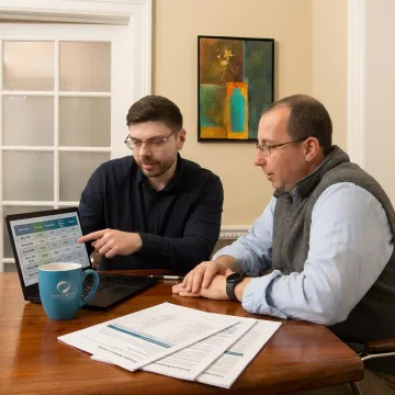 Advisor reviewing individual health insurance options with a client
