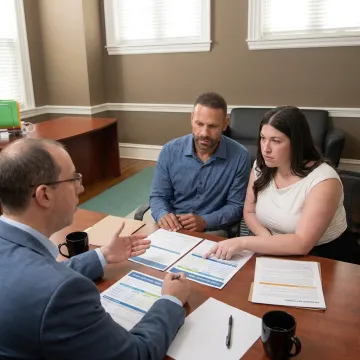 Benefits advisor explaining group vision plan options