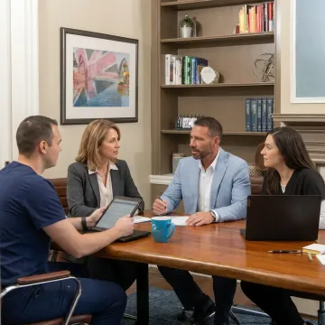 Dental practice team discussing benefits