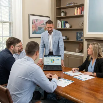 Advisor explaining employee benefits options