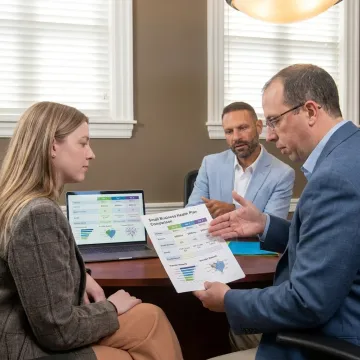 Health insurance advisor explaining plan options to a client