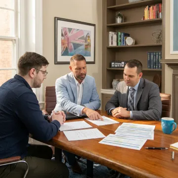 Advisor explaining family health plan options