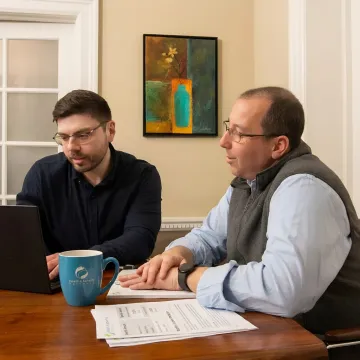 Client reviewing income protection insurance options