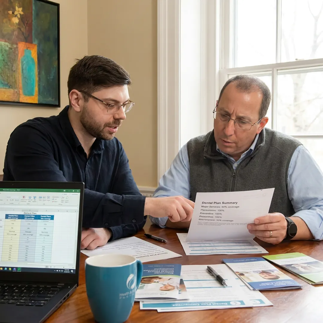 Advisor helping a client compare dental plans