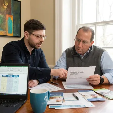 Advisor helping a client compare dental plans
