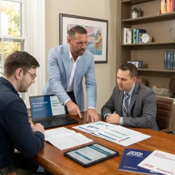 Advisor explaining employee benefits options