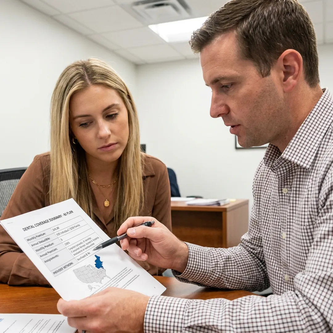 Advisor explaining dental insurance options