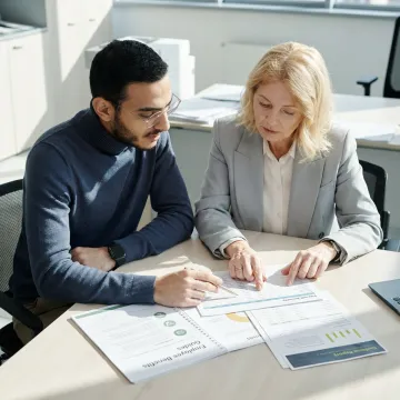 Small business owner meeting with an HR advisor