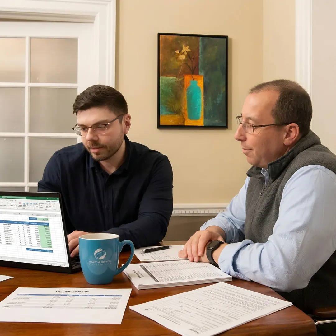 Payroll advisor helping a business owner