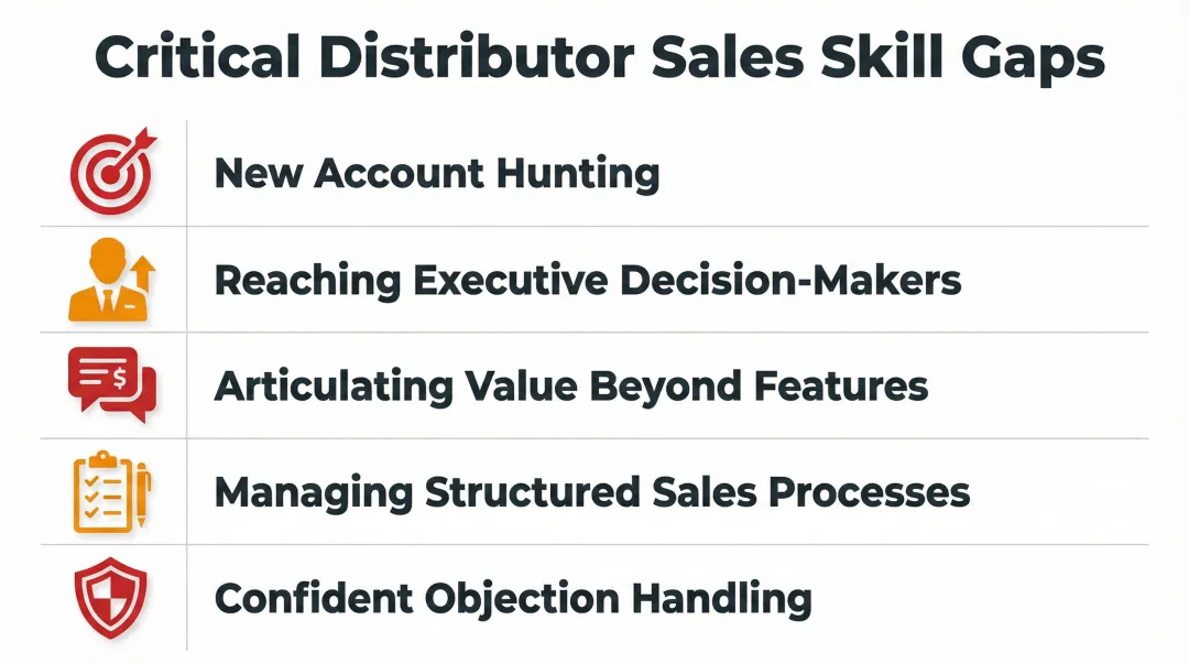 Five critical distributor sales skill gaps holding back revenue performance