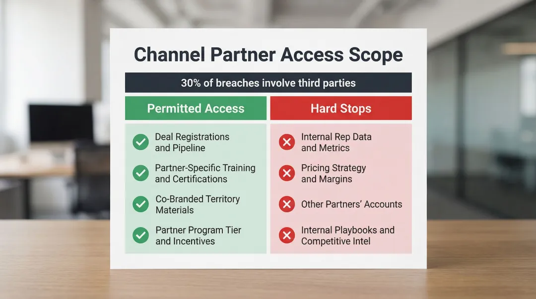 Channel partner RBAC permissions allowed versus restricted access hard stops