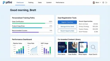 Pifini AI sales enablement platform partner portal dashboard with role-scoped access