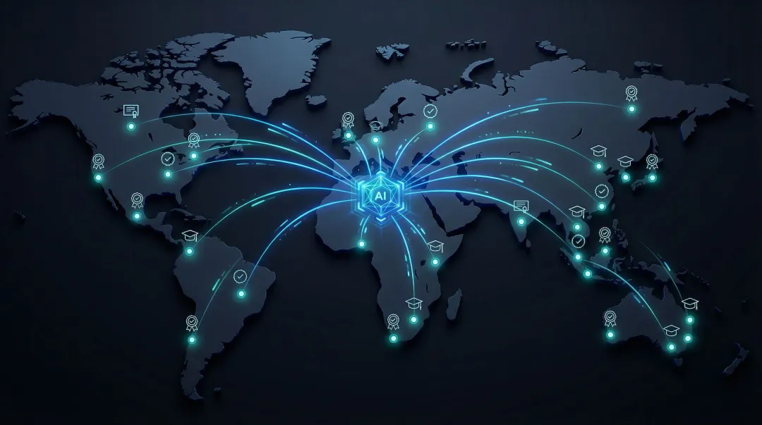 Global channel partner network map with AI-driven personalized training distribution