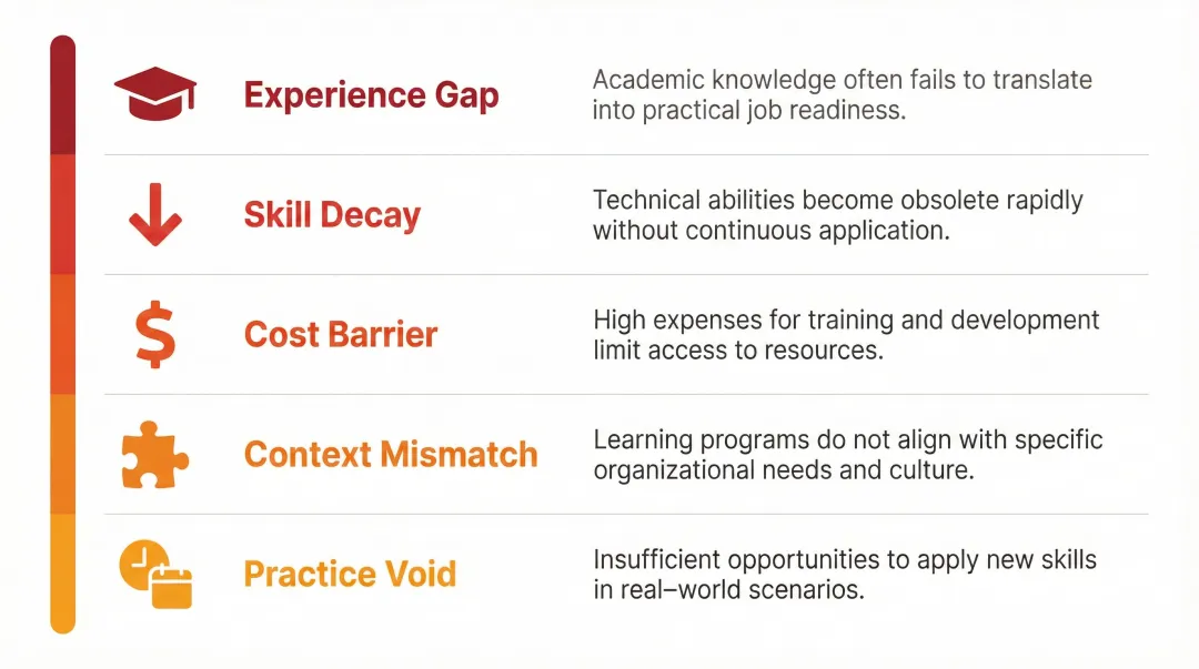 Five critical healthcare leadership training gaps infographic summary