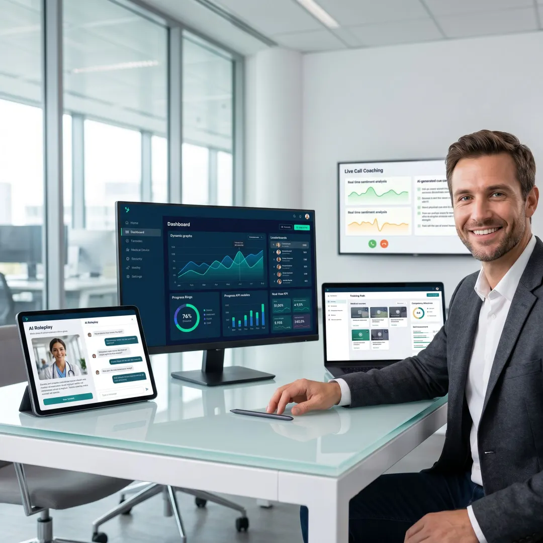 Sales coaching workflow for medical device reps