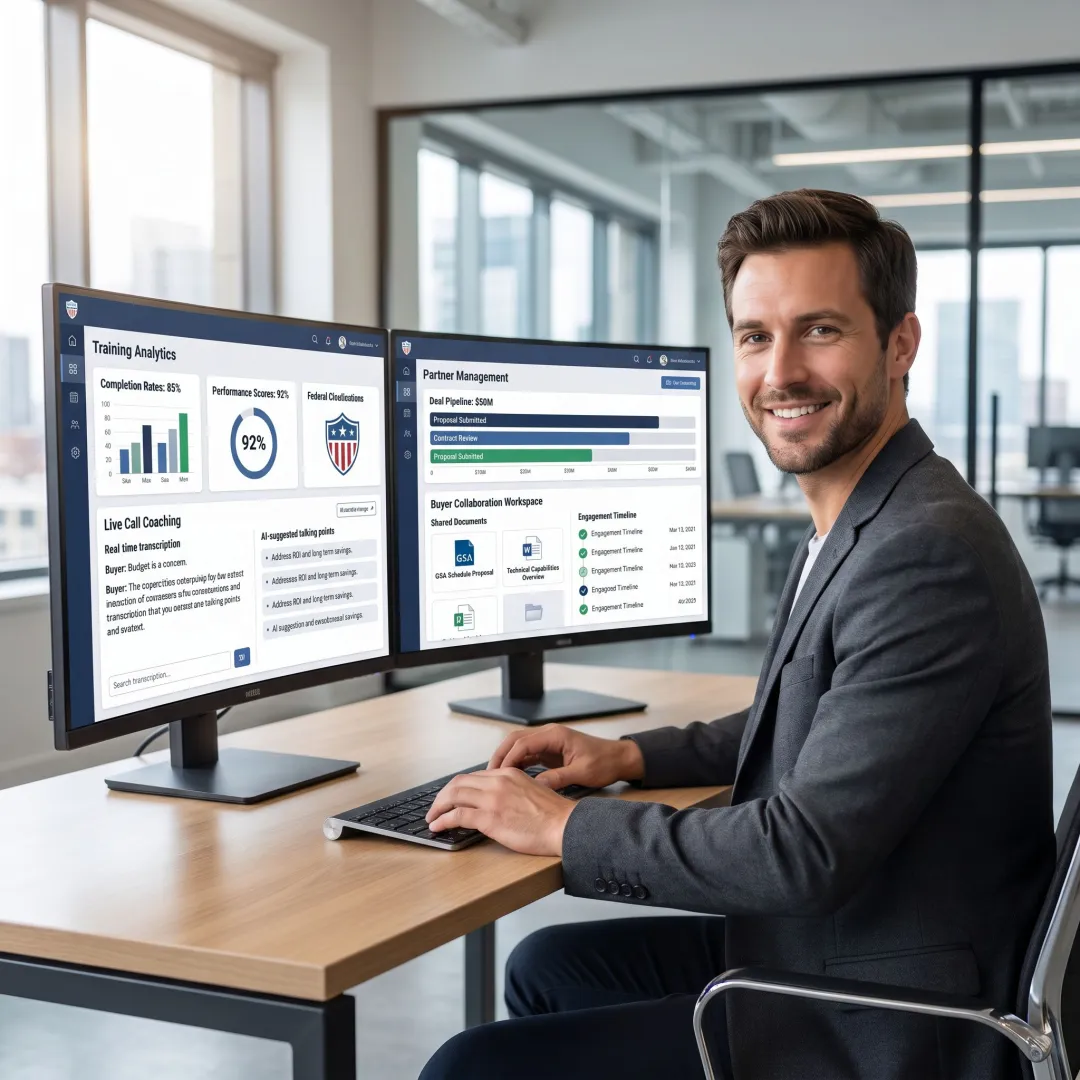 AI sales enablement platform dashboard for GovCon teams