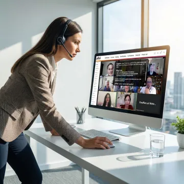 Sales professional receiving AI-powered coaching during a live sales call