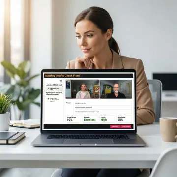 Sales professional engaging with an AI-powered LMS simulation module on a laptop