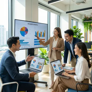 IT distributor sales team engaging with AI-powered training platform on laptops