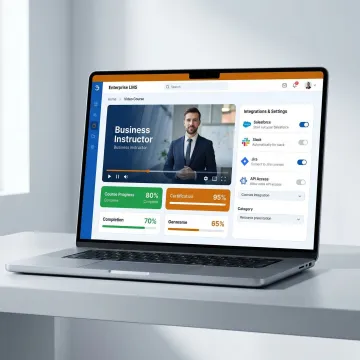 LMS video integration dashboard showing video modules embedded in an enterprise learning management system
