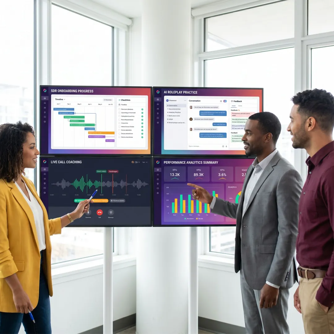 SDR enablement workflow with coaching and analytics