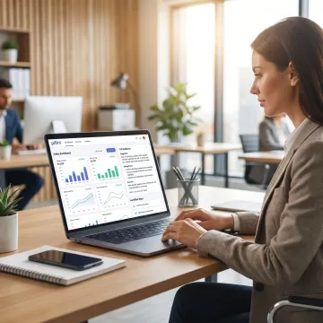 Sales development representative working with AI coaching tools
