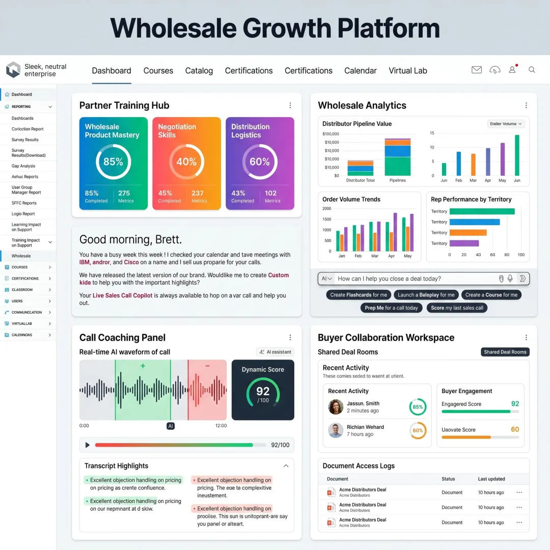 AI sales platform dashboard for wholesale distributors