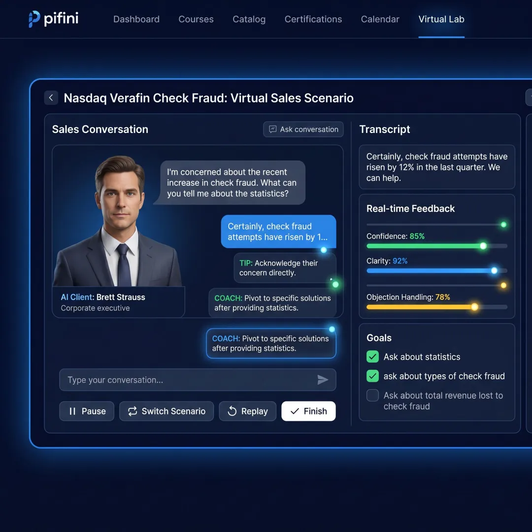 AI sales roleplay simulator dashboard