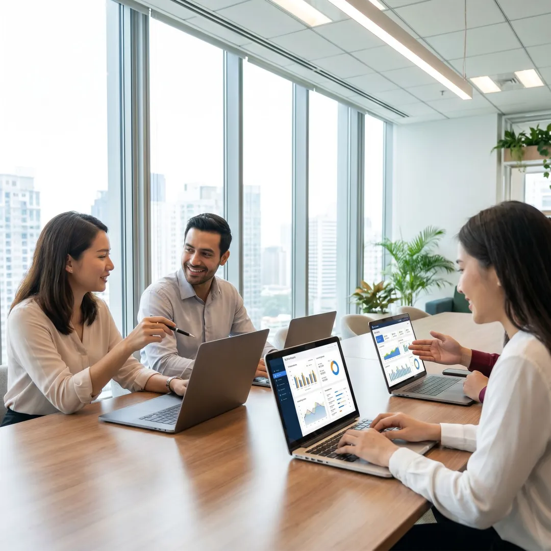Sales team reviewing structured coaching insights