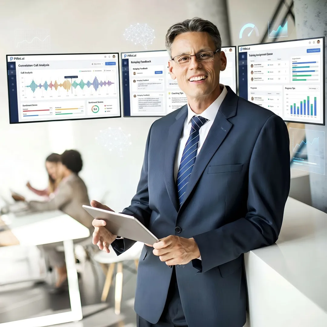 Sales team using AI coaching workflow
