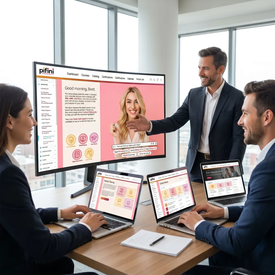 Channel partners using a unified enablement platform