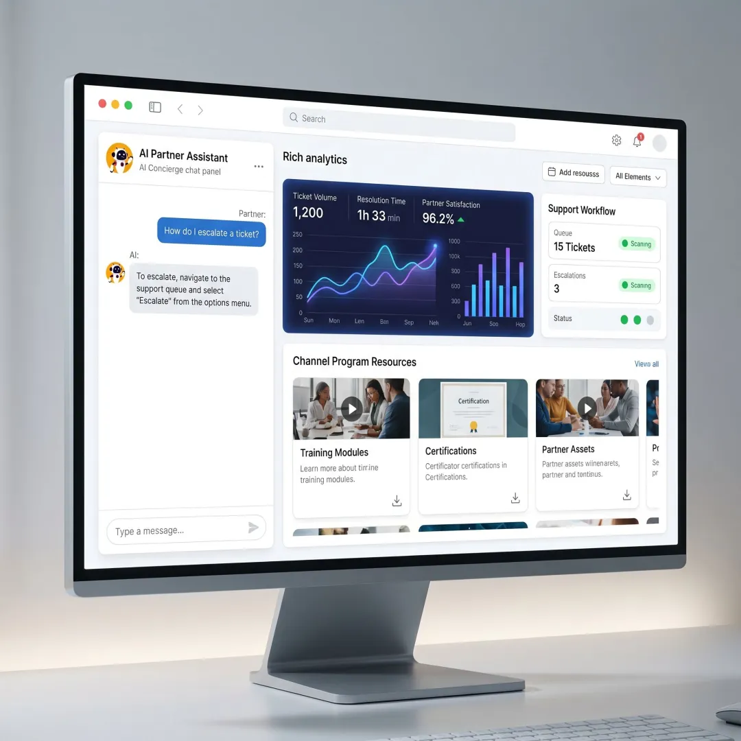 AI assistant dashboard for partner support automation